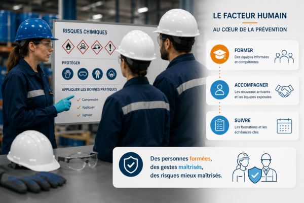 Safety training for employees exposed to chemical risks in an industrial environment
